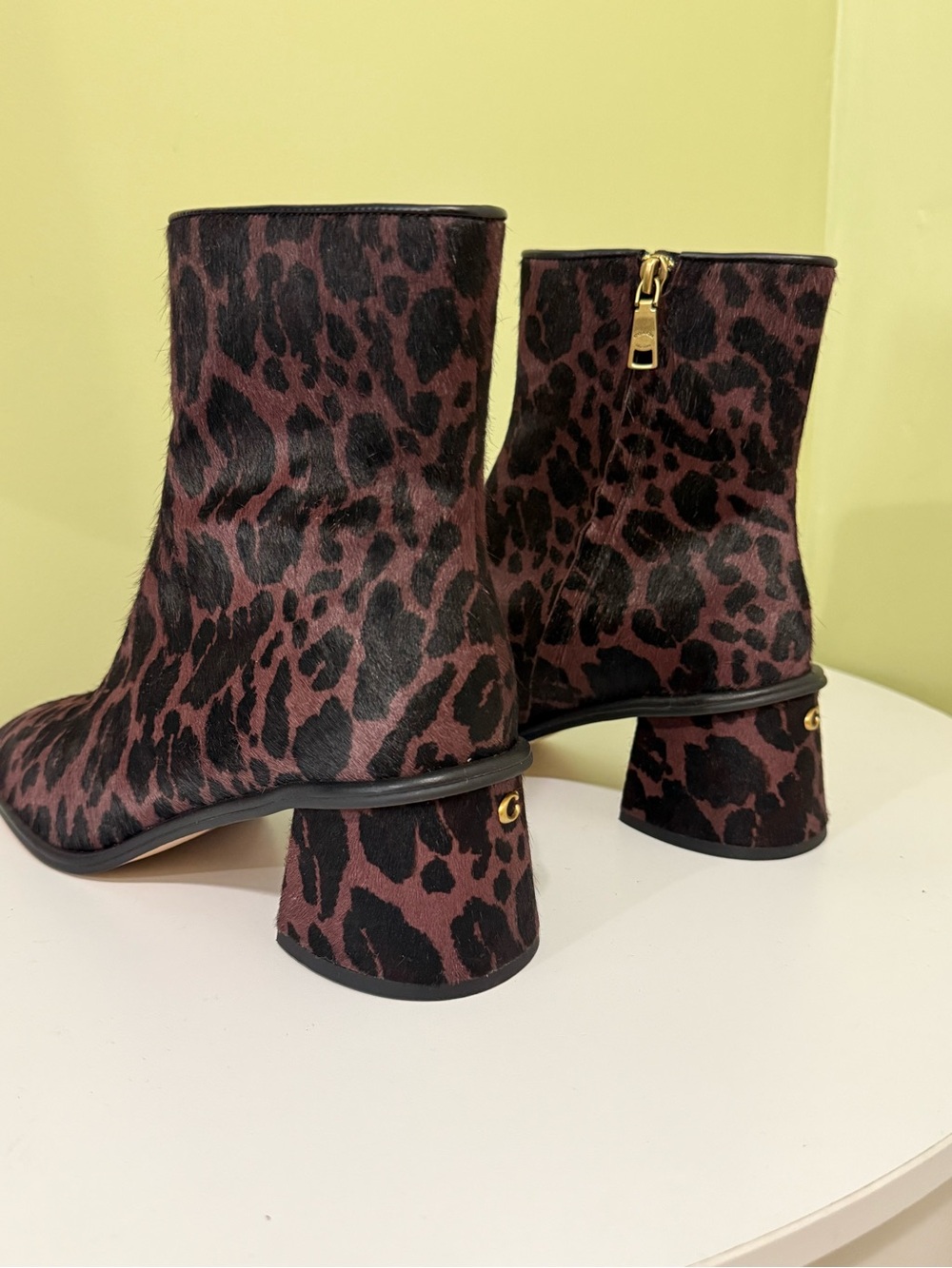 Coach Leopard Women's Gigi Full Zip Dress Booties size 9.5 women H24N16 - Picture 6 of 7